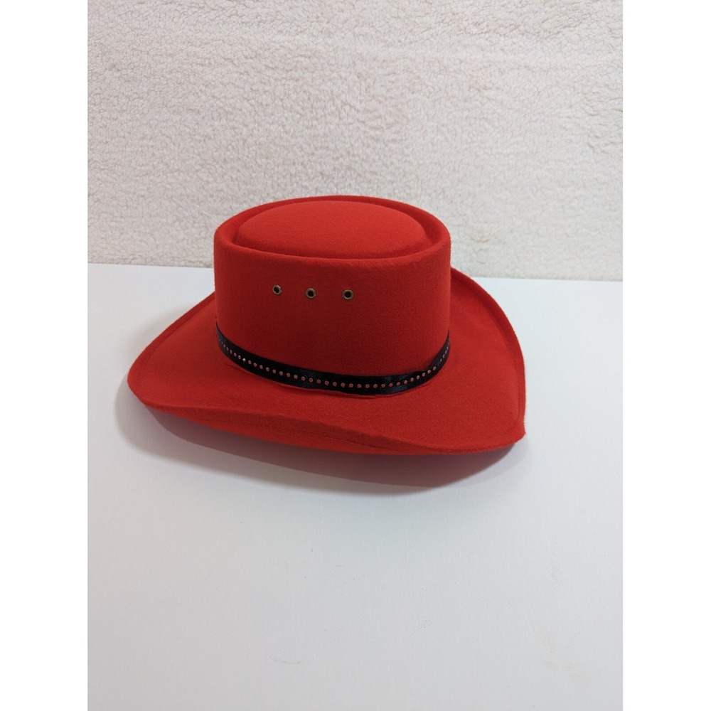 Western Express Cowboy Hat Size Small‎ Red Black Ribbon Outline